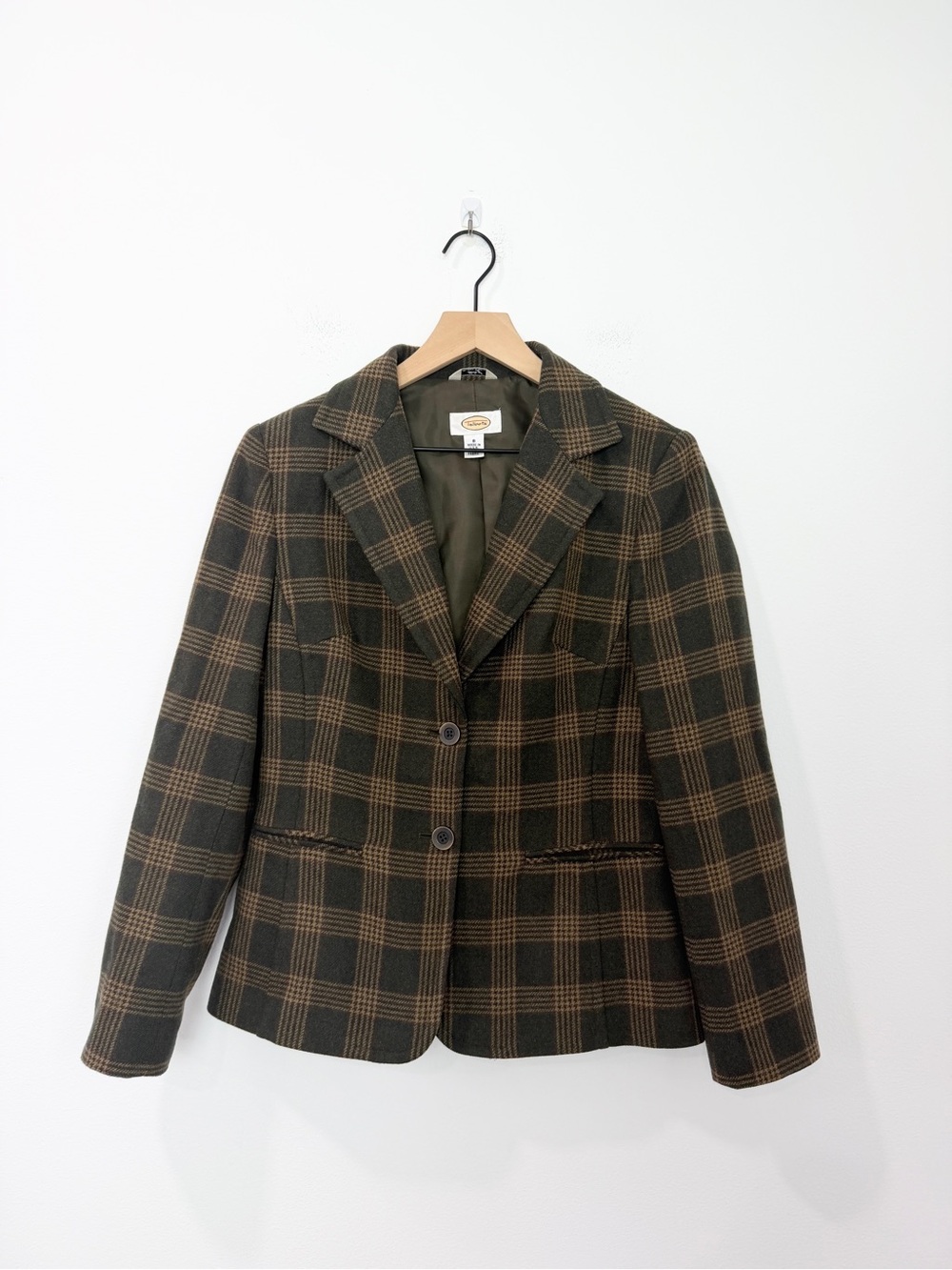 Talbots Vintage Italian Wool Tartan Jacket Blazer lined Size 8